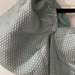 Aqua Green puff sleeve mini dress